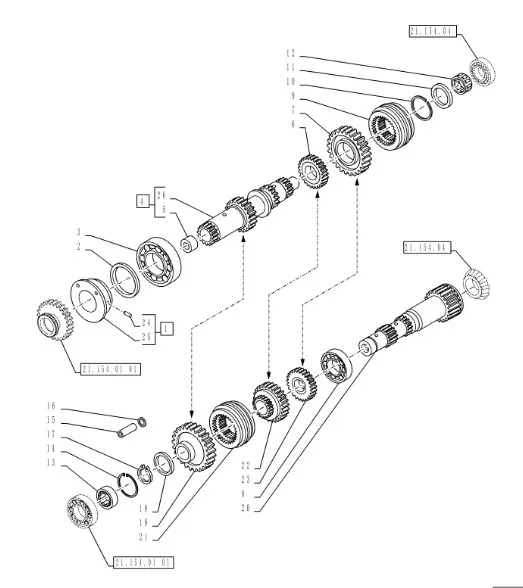 47124368 - Вал с шестернями